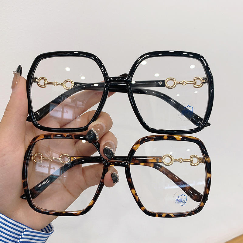ZHJH Women's Oversized Glasses Square Frame Designer Frames Optical Glasses Latest Glasses Frames Optical for Girl Blue Light Blocking Gaming Designer Glasses