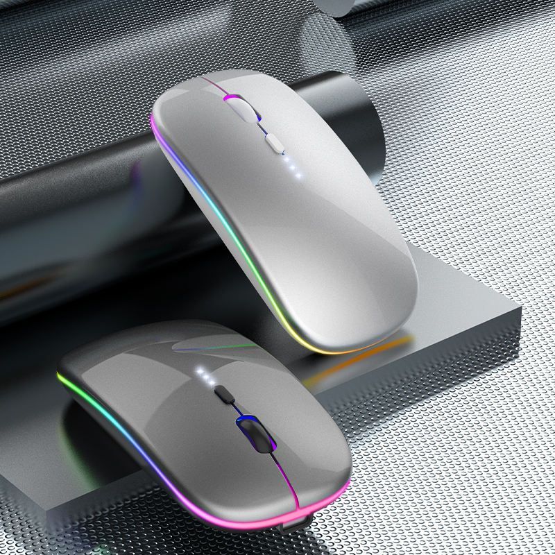ZHJH Dual-mode gaming mouse with battery display Bluetooth wireless mouse Rechargeable silent luminous mouse suitable for tablets and computers
