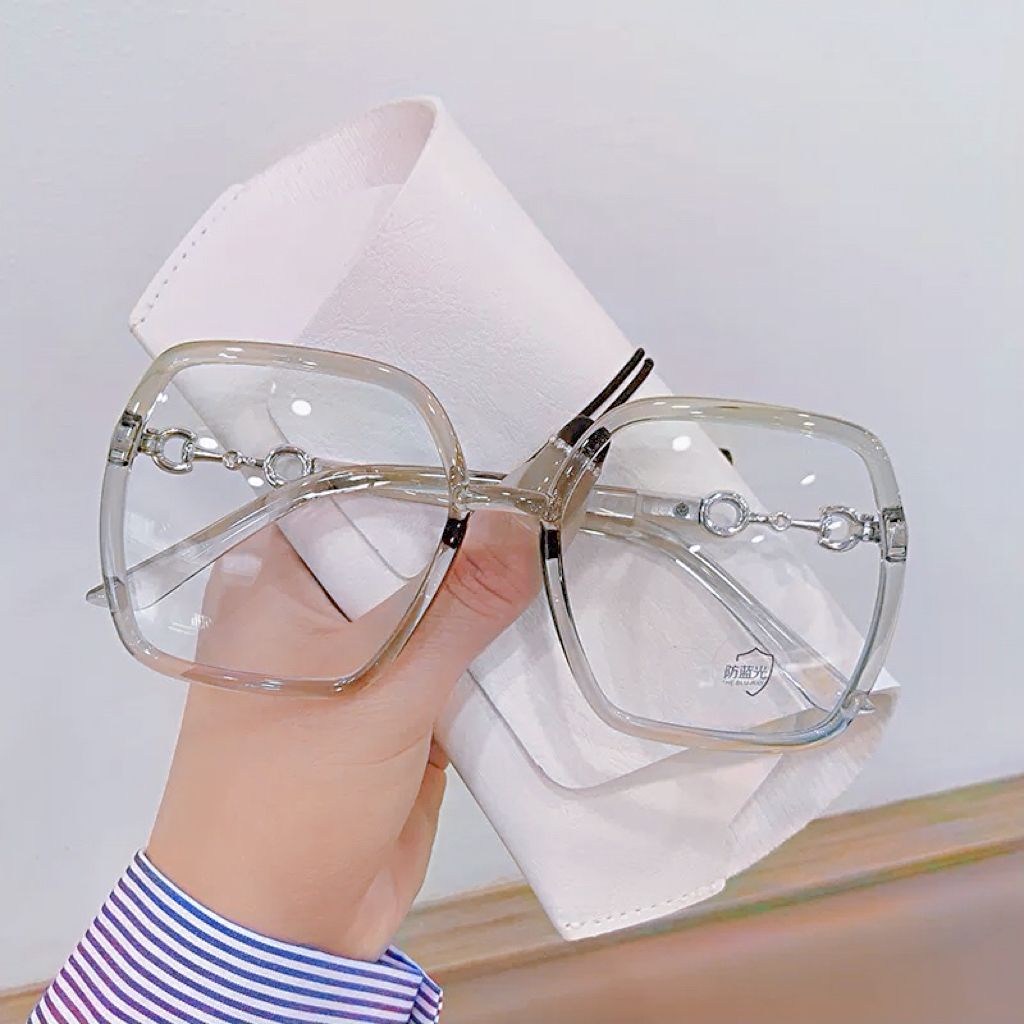 ZHJH Women's Oversized Glasses Square Frame Designer Frames Optical Glasses Latest Glasses Frames Optical for Girl Blue Light Blocking Gaming Designer Glasses
