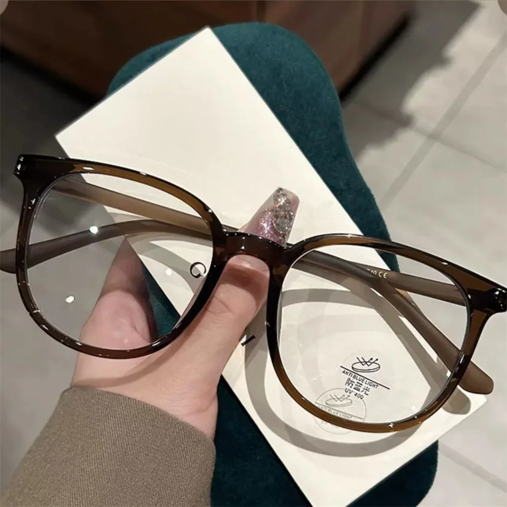 ZHJH Blue light blocking glasses retro round anti blue light glasses anti eye fatigue computer glasses suitable for men and women