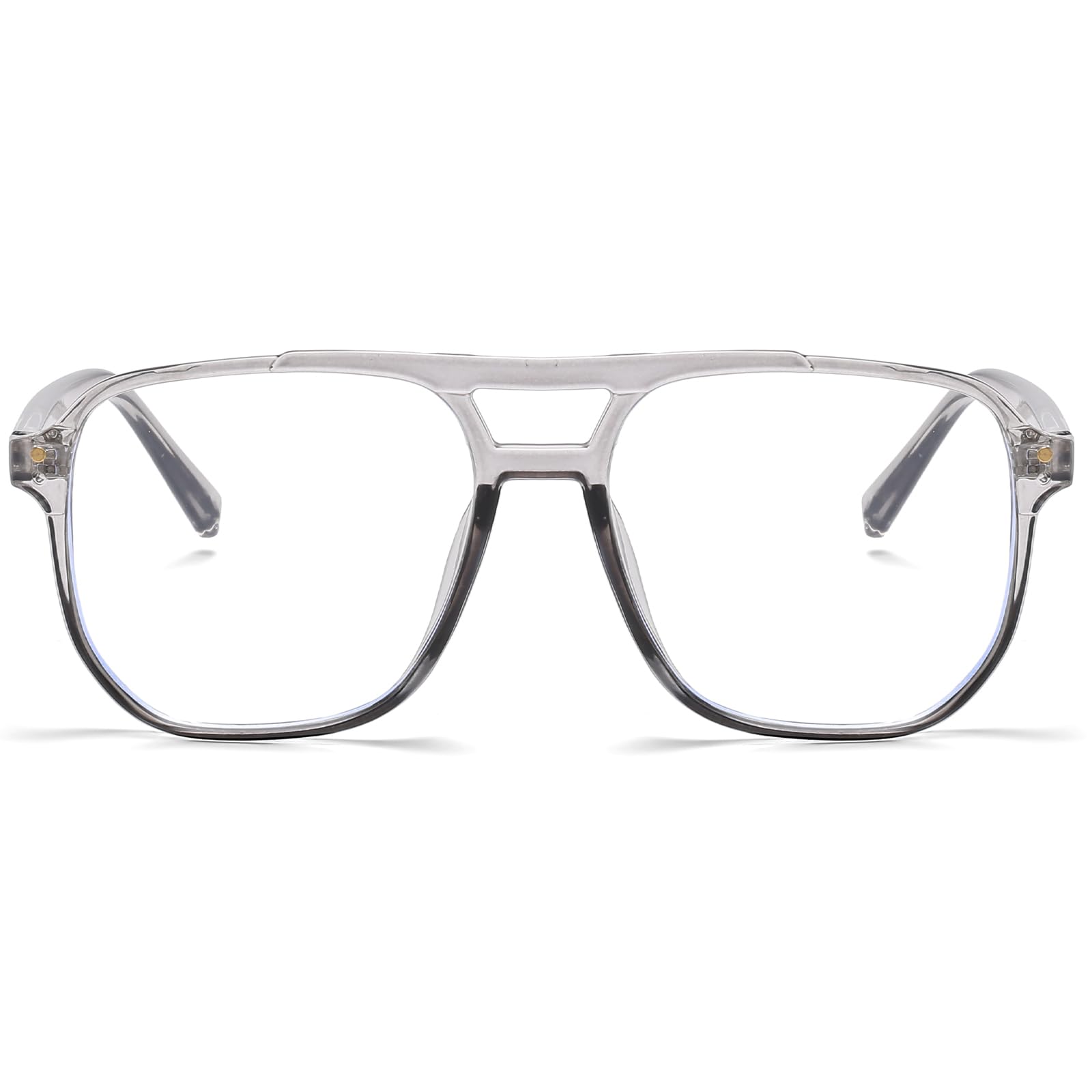 ZHJH Frame Eyeglasses Women Men Glasses Anti Blue Light Pilot Square Glasses Anti Filter Blue Light for Gaming Computer