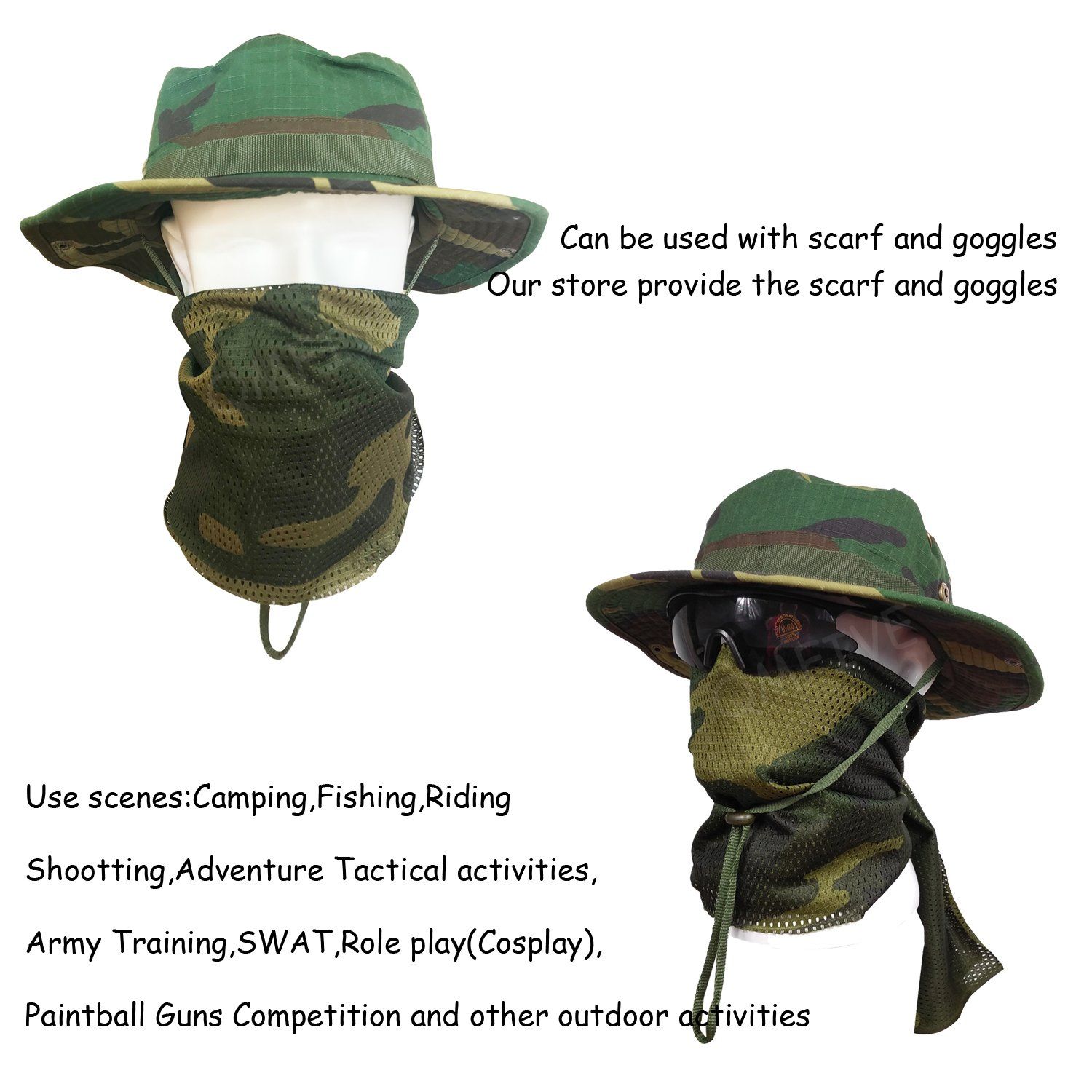 Wide Brimmed Boone Hat for Men and Women Top Of The Line Camouflage Bucket Hat Suitable For Outdoor Adventure Beaches