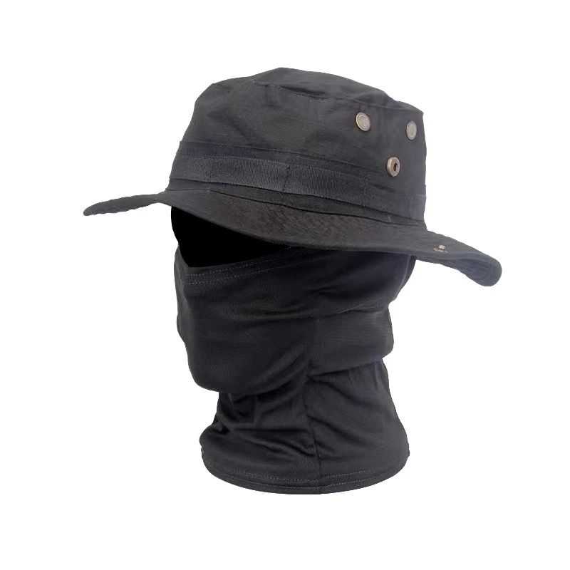 Outdoor Bucket Hat With Balaclava Boonie Hat Tactical hat Camo Hats Balaclava Headband Glasses Set for Outdoor Sport Unisex