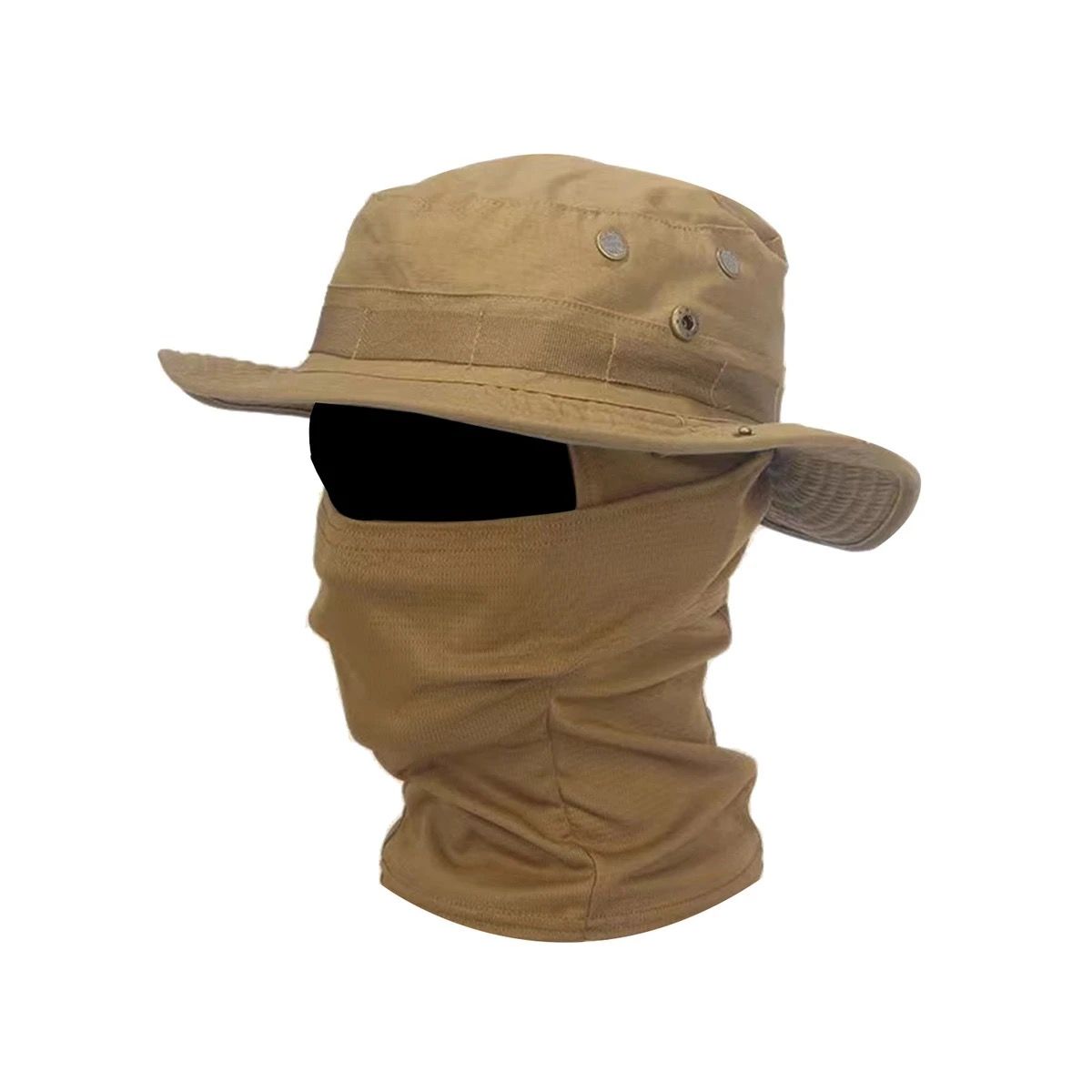 Outdoor Bucket Hat With Balaclava Boonie Hat Tactical hat Camo Hats Balaclava Headband Glasses Set for Outdoor Sport Unisex