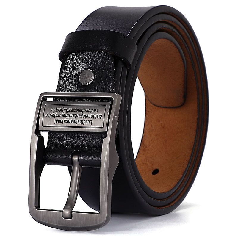 ZHJH Men's Needle Buckle Belt Retro Belt Casual Business Style Minimalist Design PU Material Suitable for Young and Middle aged Fashionable People Multi functional Needle Buckle Design