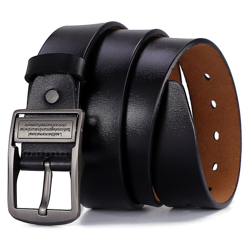ZHJH Men's Needle Buckle Belt Retro Belt Casual Business Style Minimalist Design PU Material Suitable for Young and Middle aged Fashionable People Multi functional Needle Buckle Design