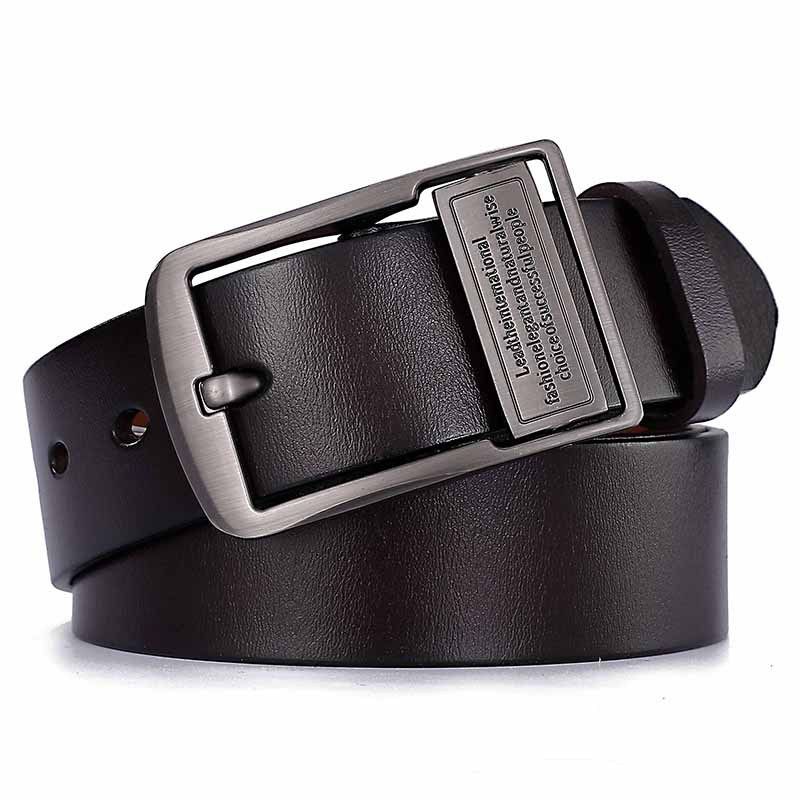 ZHJH Men's Needle Buckle Belt Retro Belt Casual Business Style Minimalist Design PU Material Suitable for Young and Middle aged Fashionable People Multi functional Needle Buckle Design