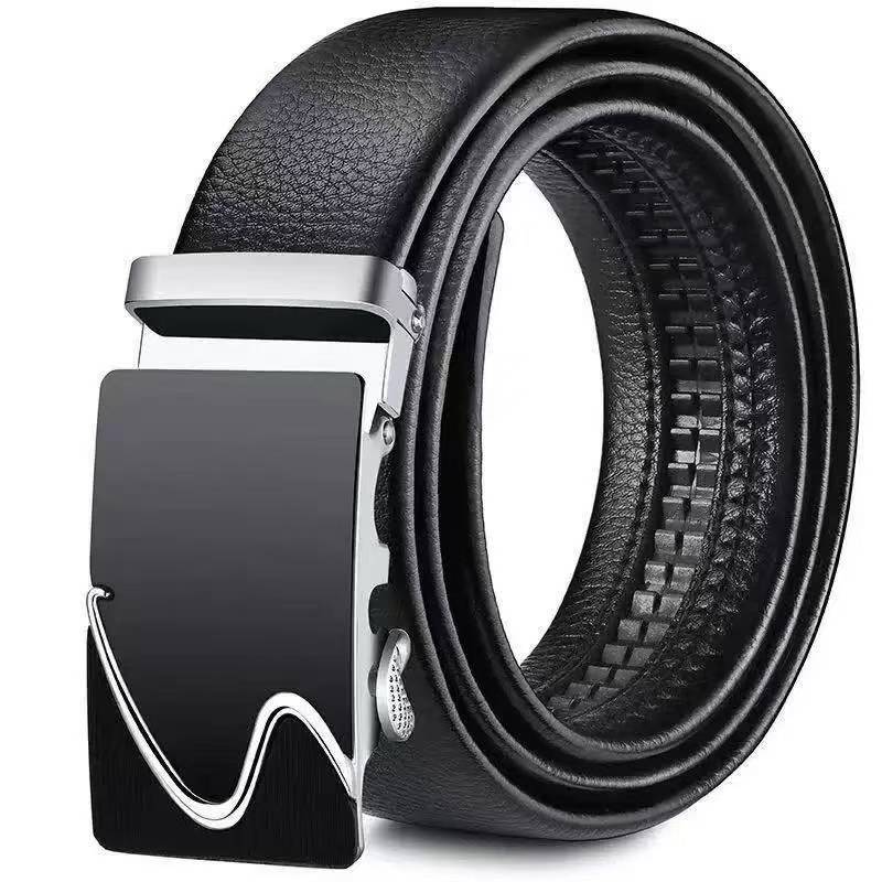ZHJH Men's Belt  Automatic Fastening Belt  Artificial Leather Interior Liner  High-Quality Men's Belt  Suitable for Casual and Business Jeans  Luxury Brand Men's Belt