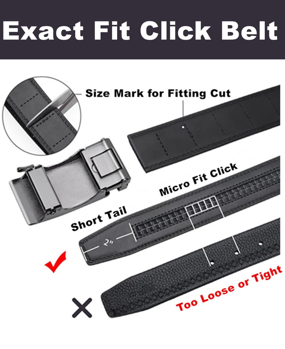 ZHJH Men's Belt Automatic Ratchet Buckle PU Leather Toothless High Quality Belt Leather Buckle Casual Business Jeans Belt Wide Belt Men's Fashion Accessories