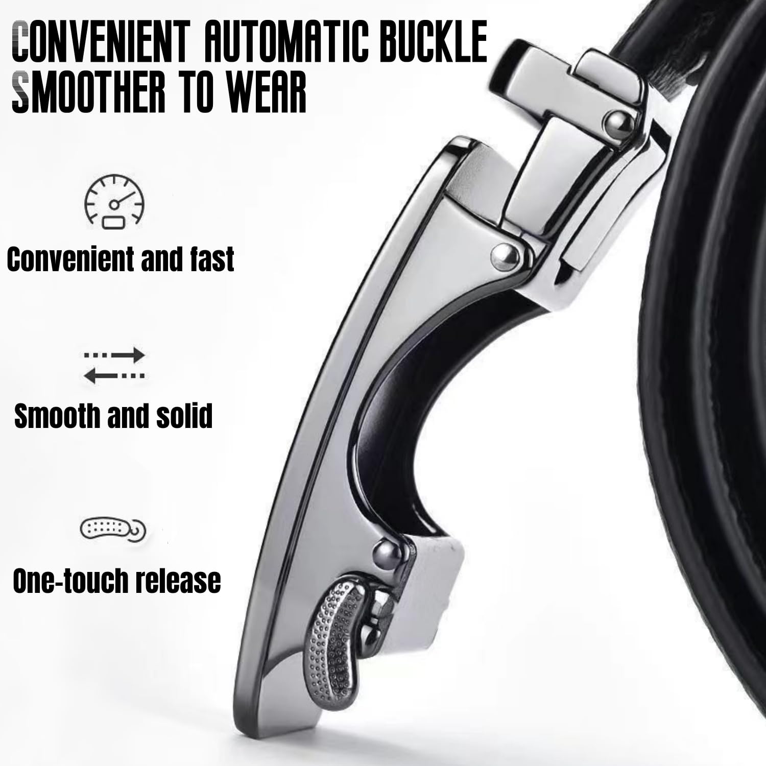 ZHJH Men's Belt Alloy Automatic Buckle PU Leather Inner Lining High quality Men's Belt Suitable for Casual and Business Jeans Luxury Brand Men's Belt