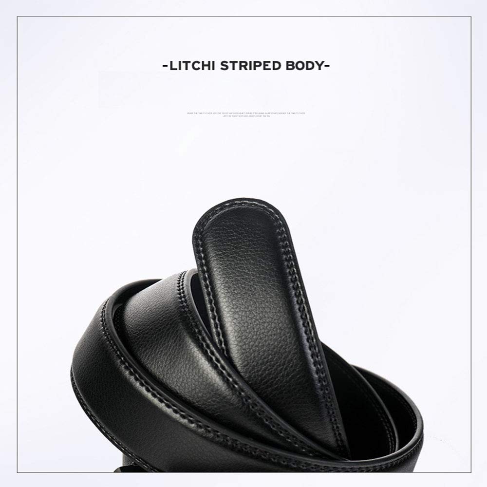 ZHJH Men's Belt Alloy Automatic Buckle PU Leather Lining Wide Belt Black Gold Color High Quality Men's Belt Suitable for Casual and Business Jeans Luxury Brand Men's Belt