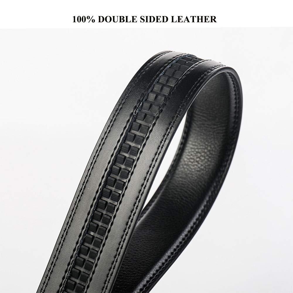 ZHJH Men's Belt Alloy Automatic Buckle PU Leather Lining Wide Belt Black Gold Color High Quality Men's Belt Suitable for Casual and Business Jeans Luxury Brand Men's Belt