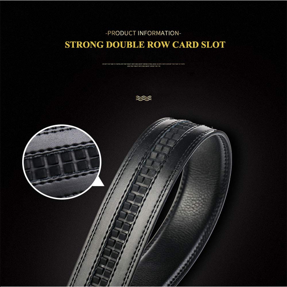 ZHJH Men's Belt Alloy Automatic Buckle PU Leather Lining Wide Belt Black Gold Color High Quality Men's Belt Suitable for Casual and Business Jeans Luxury Brand Men's Belt