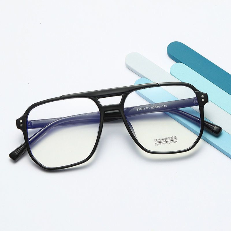 ZHJH Frame Eyeglasses Women Men Glasses Anti Blue Light Pilot Square Glasses Anti Filter Blue Light for Gaming Computer