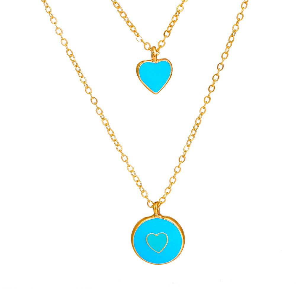 Love Pendant Necklace Double Love Pendant Ncklace Women's Necklace Personalized And Fashionable Women's Jewelry