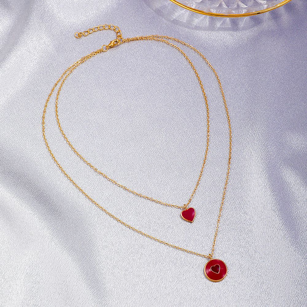 Love Pendant Necklace Double Love Pendant Ncklace Women's Necklace Personalized And Fashionable Women's Jewelry