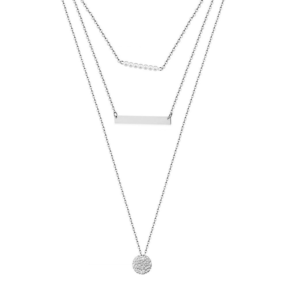 3 PCS Fashion Woman Pearl Necklaces Pendants 3 Trend Multilayer Metal Pendant Clavicle Chain Jewelry Gift Necklaces Best
