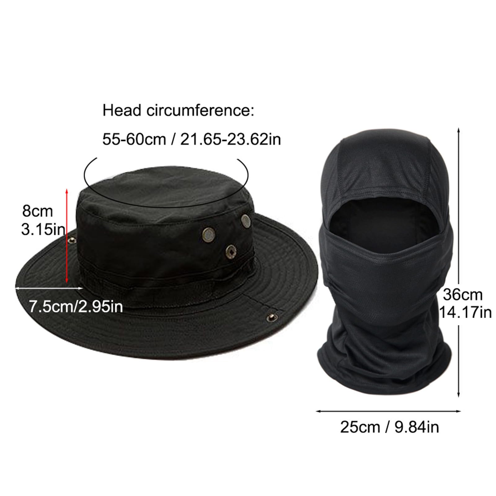 Outdoor Bucket Hat With Balaclava Boonie Hat Tactical hat Camo Hats Balaclava Headband Glasses Set for Outdoor Sport Unisex