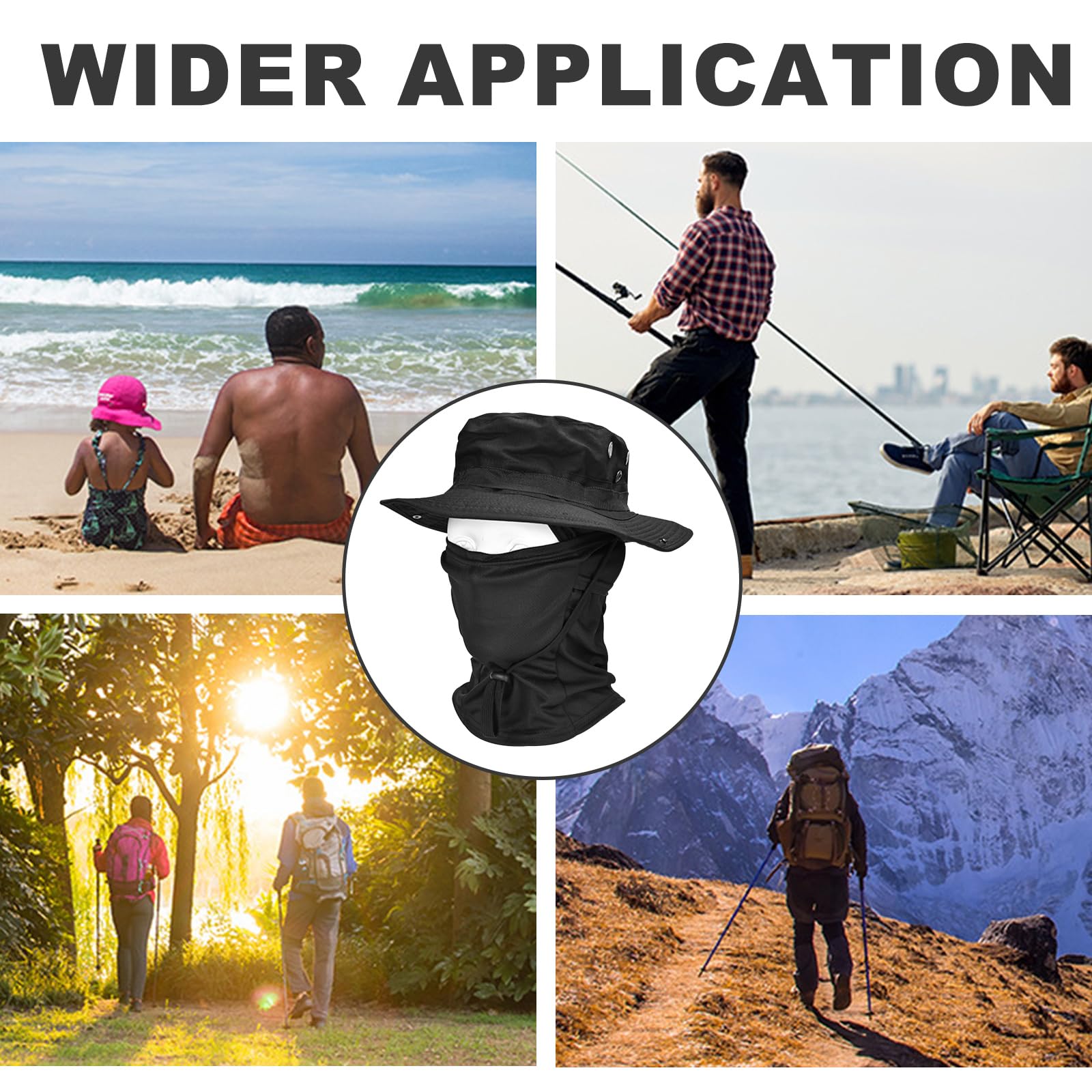 Outdoor Bucket Hat With Balaclava Boonie Hat Tactical hat Camo Hats Balaclava Headband Glasses Set for Outdoor Sport Unisex