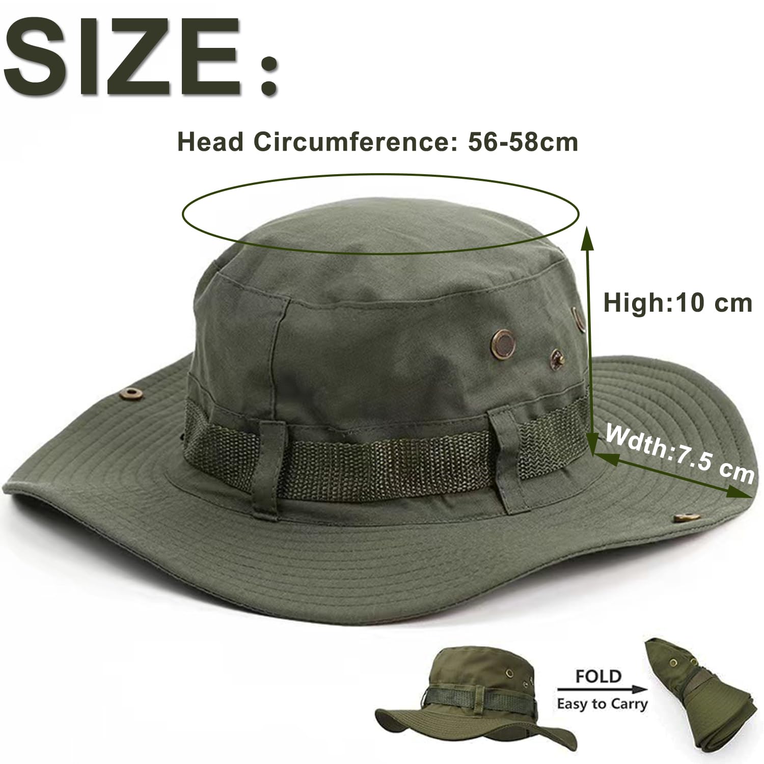 Hat Fishing Hat Wide Edge Hiking Hat Wilderness Adventure Style Fishing Hat Jungle Sun Hat Hunting Style Breathable Sun Hat Men's and Women's Hats