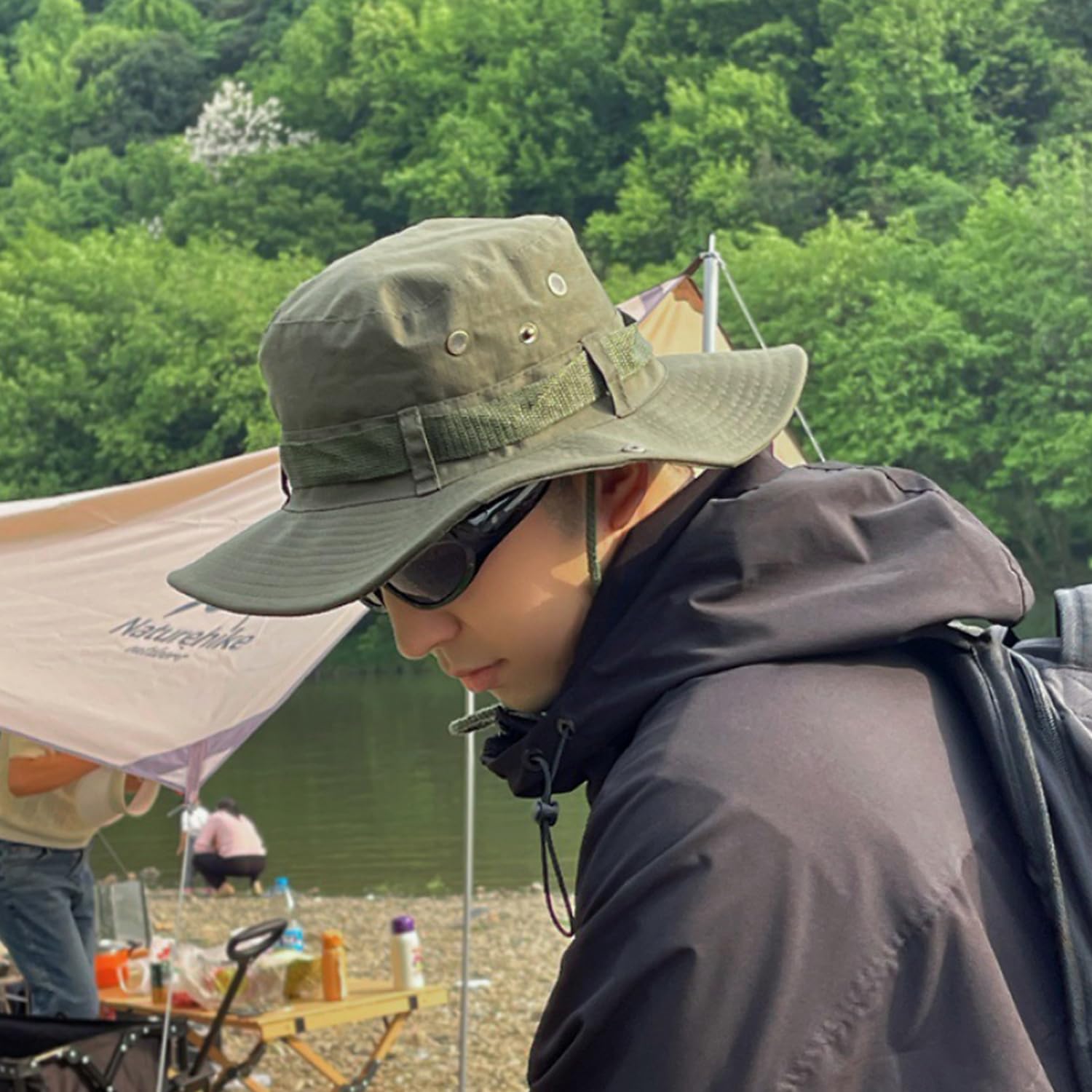 Hat Fishing Hat Wide Edge Hiking Hat Wilderness Adventure Style Fishing Hat Jungle Sun Hat Hunting Style Breathable Sun Hat Men's and Women's Hats