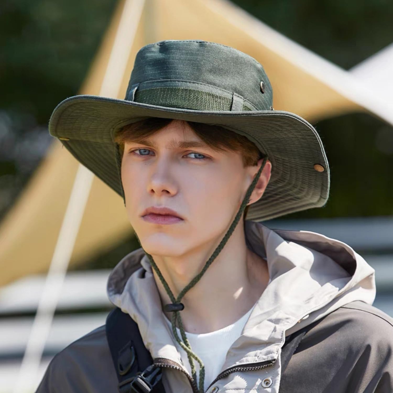 Hat Fishing Hat Wide Edge Hiking Hat Wilderness Adventure Style Fishing Hat Jungle Sun Hat Hunting Style Breathable Sun Hat Men's and Women's Hats
