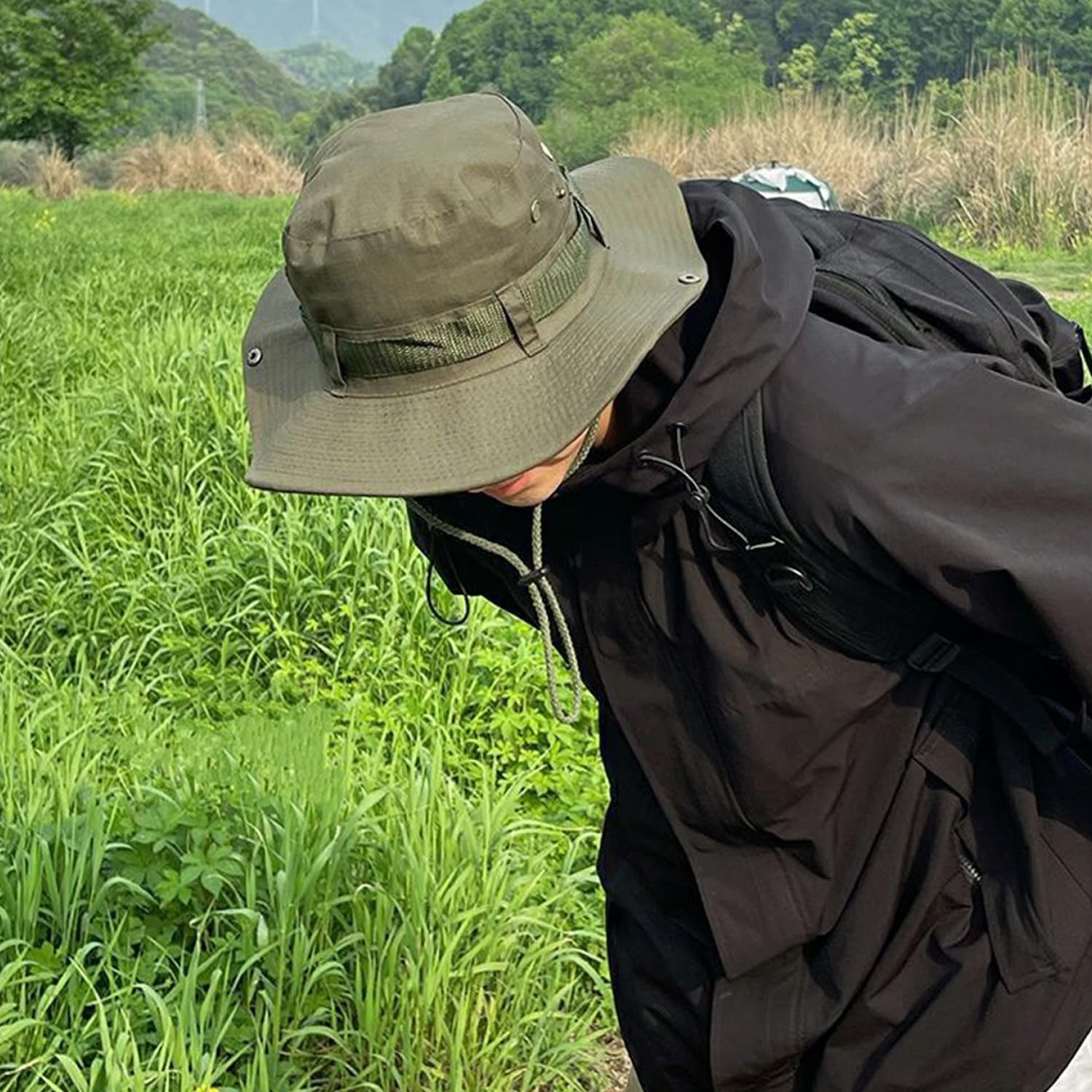 Hat Fishing Hat Wide Edge Hiking Hat Wilderness Adventure Style Fishing Hat Jungle Sun Hat Hunting Style Breathable Sun Hat Men's and Women's Hats