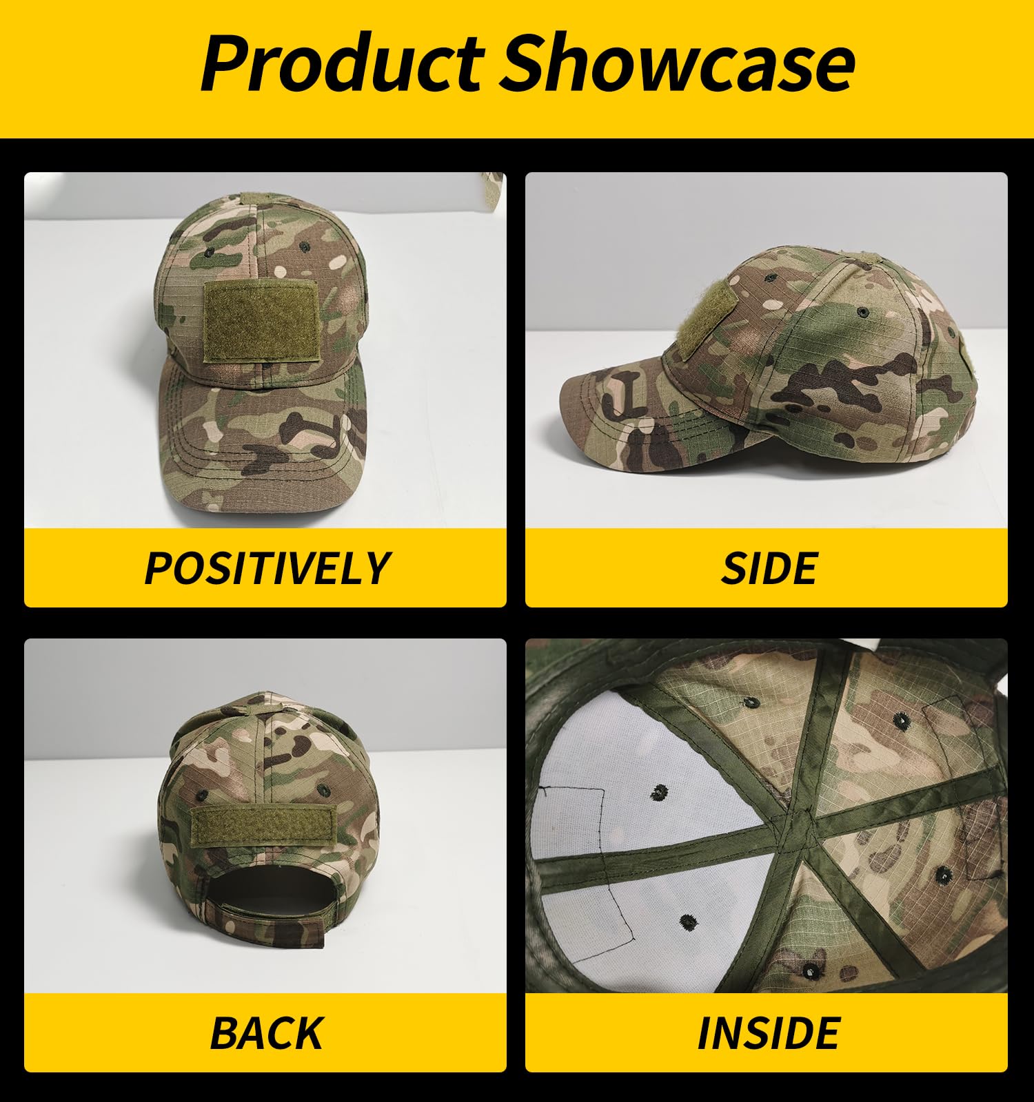 Baseball Cap Men Sun Protection Tactical Camo Hat Military Camo for Camping Camping Hiking Outdoors Sport Adjustable Unisex