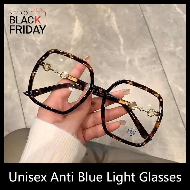 Women's Oversized Glasses Square Frame Designer Frames Optical Glasses Latest Glasses Frames Optical for Girl Blue Light Blocking Gaming Designer Glasses