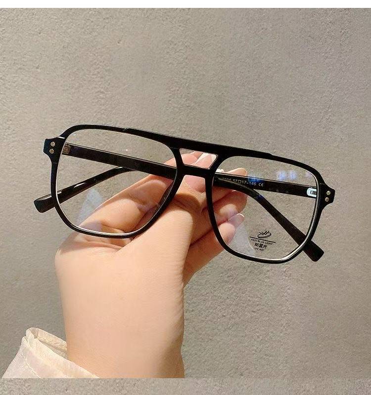 ZHJH Frame Eyeglasses Women Men Glasses Anti Blue Light Pilot Square Glasses Anti Filter Blue Light for Gaming Computer