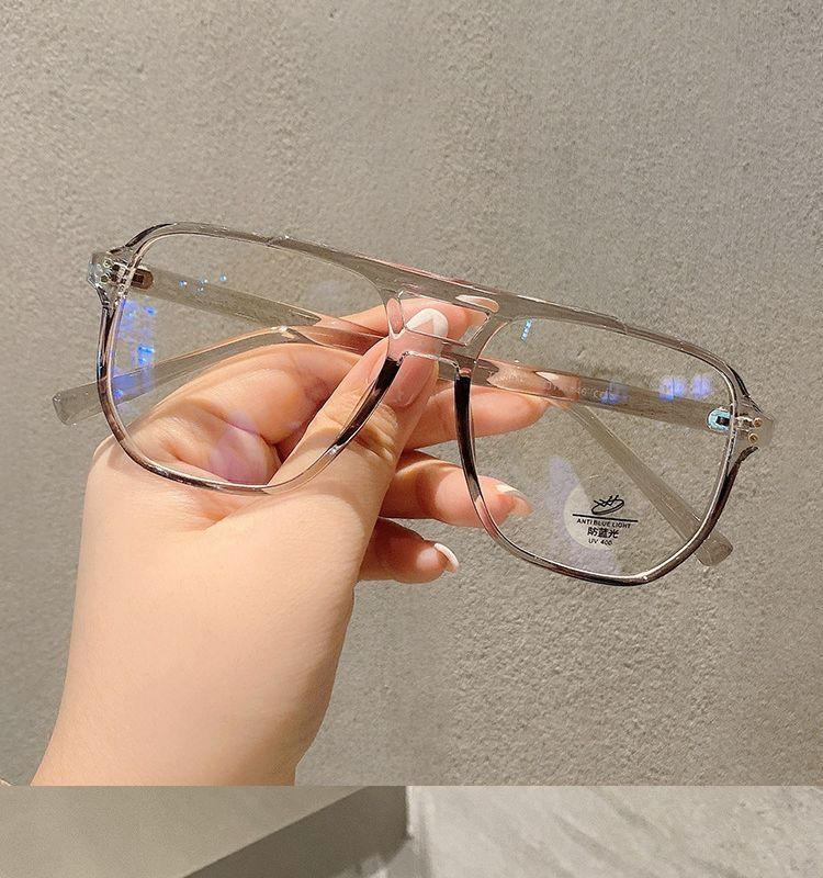 ZHJH Frame Eyeglasses Women Men Glasses Anti Blue Light Pilot Square Glasses Anti Filter Blue Light for Gaming Computer