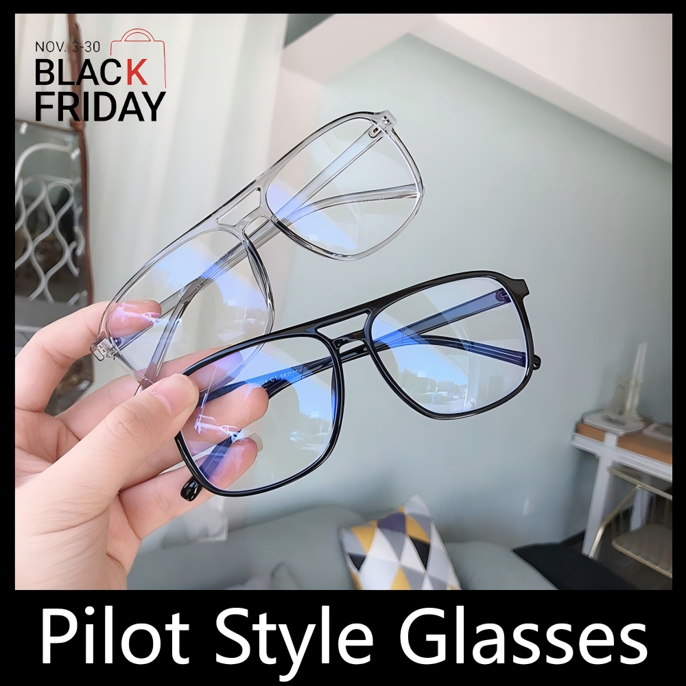 ZHJH Frame Eyeglasses Women Men Glasses Anti Blue Light Pilot Square Glasses Anti Filter Blue Light for Gaming Computer