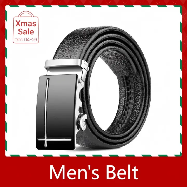 ZHJH Men's Belt Alloy Automatic Buckle PU Leather Inner Lining High quality Men's Belt Suitable for Casual and Business Jeans Luxury Brand Men's Belt