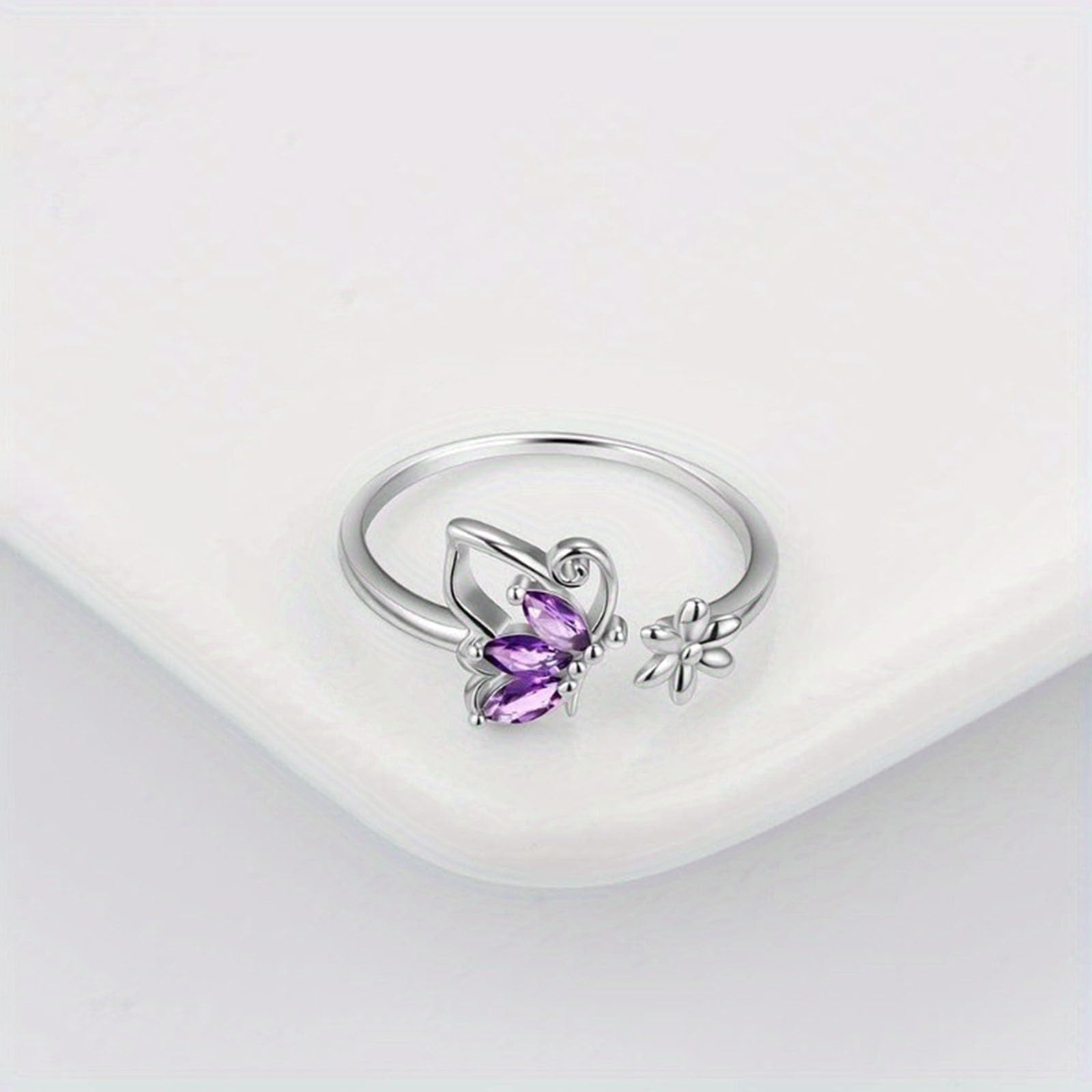 Butterfly Jewelry Set for Women Ladies Diamond Necklace Ring Bracelet Suit