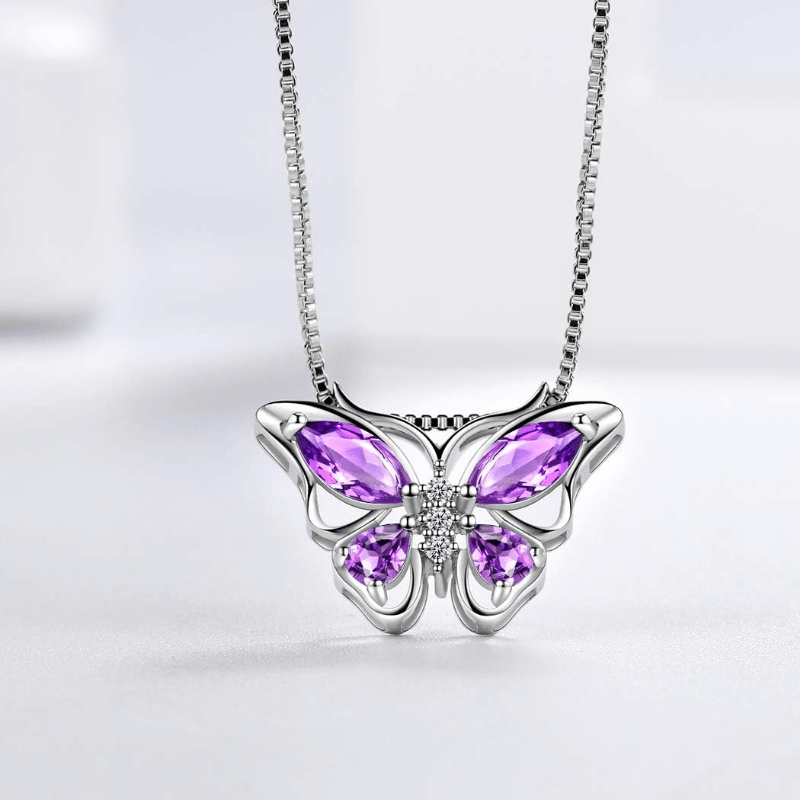 Butterfly Jewelry Set for Women Ladies Diamond Necklace Ring Bracelet Suit