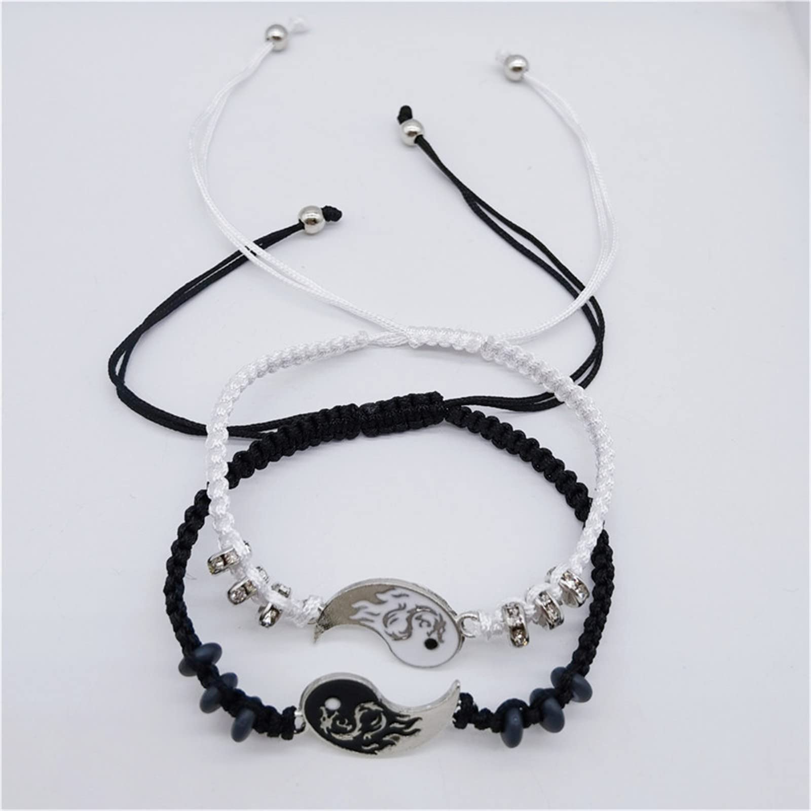 Couple Jewelry Set Taiji Necklace Taiji Bracelet Dragon Phoenix Carving Necklace Bracelet