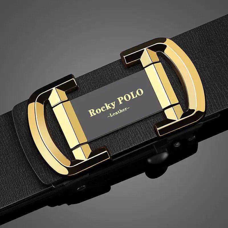 Men's Belt  Automatic Fastening Belt  Artificial Leather Interior Liner  High-Quality Men's Belt  Suitable for Casual and Business Jeans  Luxury Brand Men's Belt