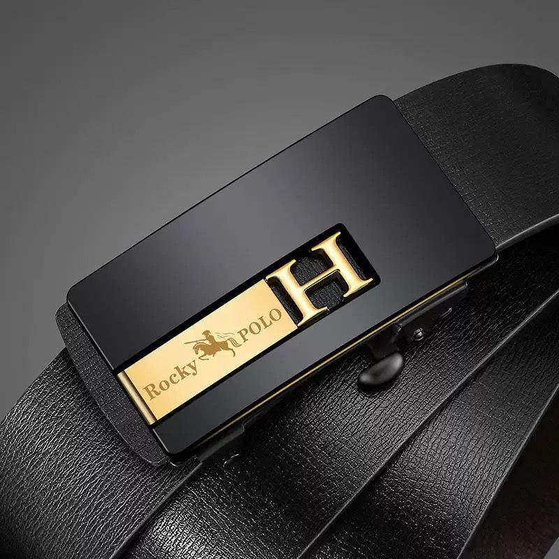 Men's Belt  Automatic Fastening Belt  Artificial Leather Interior Liner  High-Quality Men's Belt  Suitable for Casual and Business Jeans  Luxury Brand Men's Belt