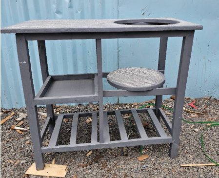 Wooden strong Kitchen table with racks