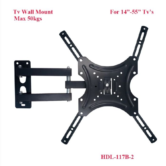 TV Wall Mount TV Stand 14″-55″ Steel Material Fixed - Swivel Solid Wall Black Quality product rotating wall bracket 14 inch to 55 inch support affordable HDL-117B maximum 50kgs TV wall mount