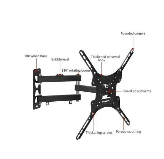 TV Wall Mount TV Stand 14″-55″ Steel Material Fixed - Swivel Solid Wall Black Quality product rotating wall bracket 14 inch to 55 inch support affordable HDL-117B maximum 50kgs TV wall mount