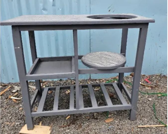 Wooden strong Kitchen table with racks