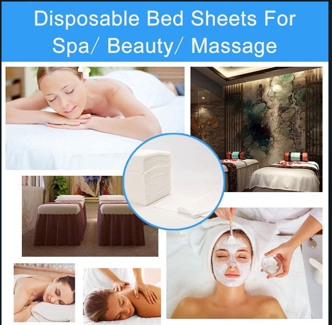 10 Pcs Disposable Bed Sheets,Massage Bed Sheets,Non-woven Disposable Waterproof Cloth Thicken Sterile Sanitary Napkins, Beauty Salon, Massage, Tattoo, pedicure, Hotel, Physiotherapy shop, Elderly care