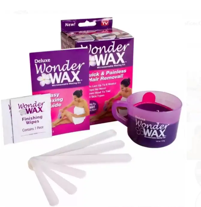 Wonder Wax Microwaveable Waxing Kit Quick Painless Hair Removal for Body & Legs Wax. WONDER WAX Quick & Painless Hair Removal - Microwaveable Waxing Kit