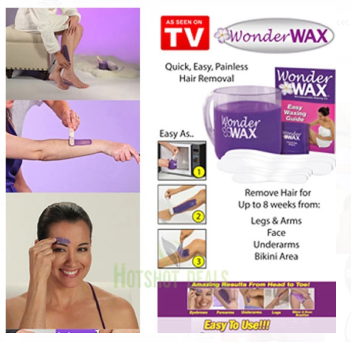 Wonder Wax Microwaveable Waxing Kit Quick Painless Hair Removal for Body & Legs Wax. WONDER WAX Quick & Painless Hair Removal - Microwaveable Waxing Kit