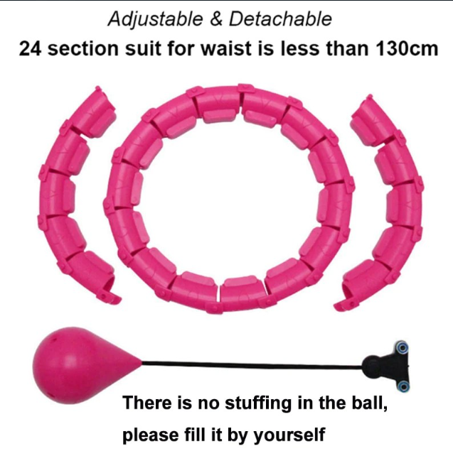 New Hulla Hoop for Adults Weight Loss, Circle Weighted Hula Hoops 2 in 1 Abdomen Fitness Hula Hoops, 24 Detachable Knots Hula Hoops with Automatic Rotation