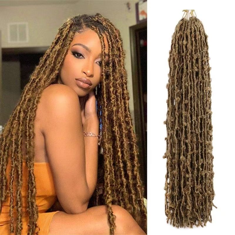 European and American wig Butterfly Locs Crochet Braids Hair 24inch butterfly curly wig color 1 long