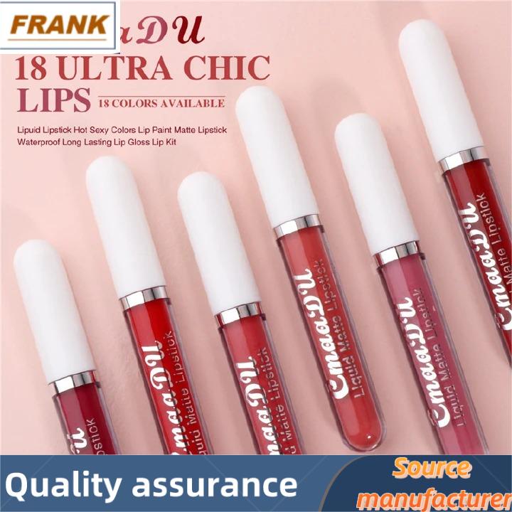FRANK 6PCS/Set Lipsticks Matte Lip Gloss Sets Makeup Lasting Velvet Liquid Lipstick Set Cosmetic