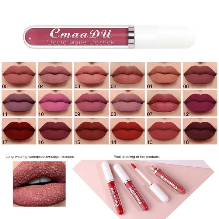 FRANK 6PCS/Set Lipsticks Matte Lip Gloss Sets Makeup Lasting Velvet Liquid Lipstick Set Cosmetic