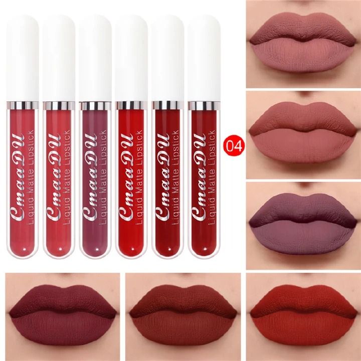 FRANK 6PCS/Set Lipsticks Matte Lip Gloss Sets Makeup Lasting Velvet Liquid Lipstick Set Cosmetic
